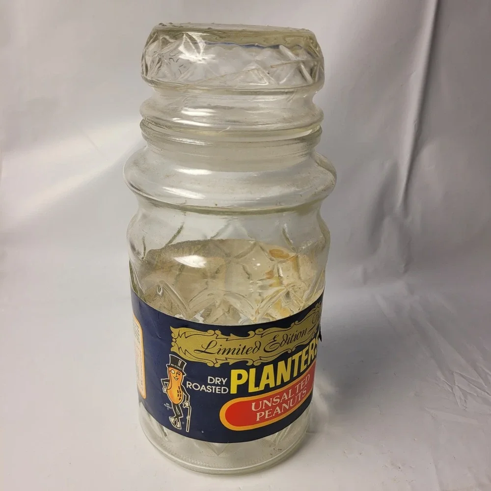 Planters Peanuts‎ Glass Decanter Vintage 1984 Mr Peanut Limited Edition Jar